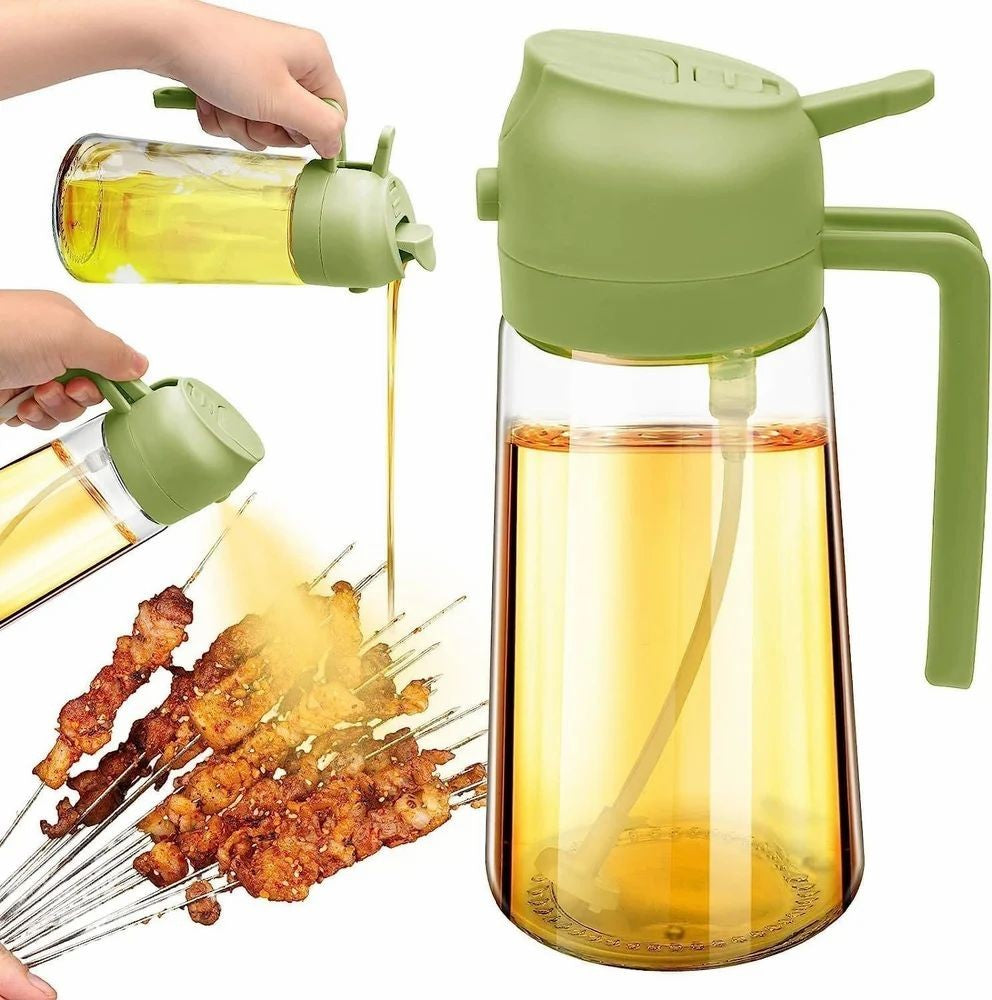 2 in 1 - Oil Dispenser And Sprayer Bottle- 500ml - ( তেল সংরক্ষণ , স্প্রে , ঢালার ও  এর বোতল ) - ১ পিস বোতল