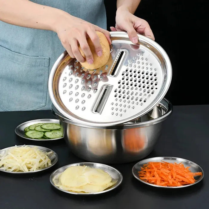 3-in-1 Vegetable Cutter with Drain Basket