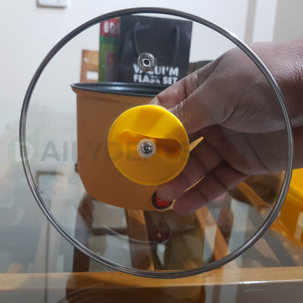 Nonstick Mini Portable Cooking Hotpot - Yellow - 1.8L - ১-২ জনের খাবার রান্নার জন্য উপযোগী ( 📢 অফার প্রাইজ ২ দিনের জন্য  )