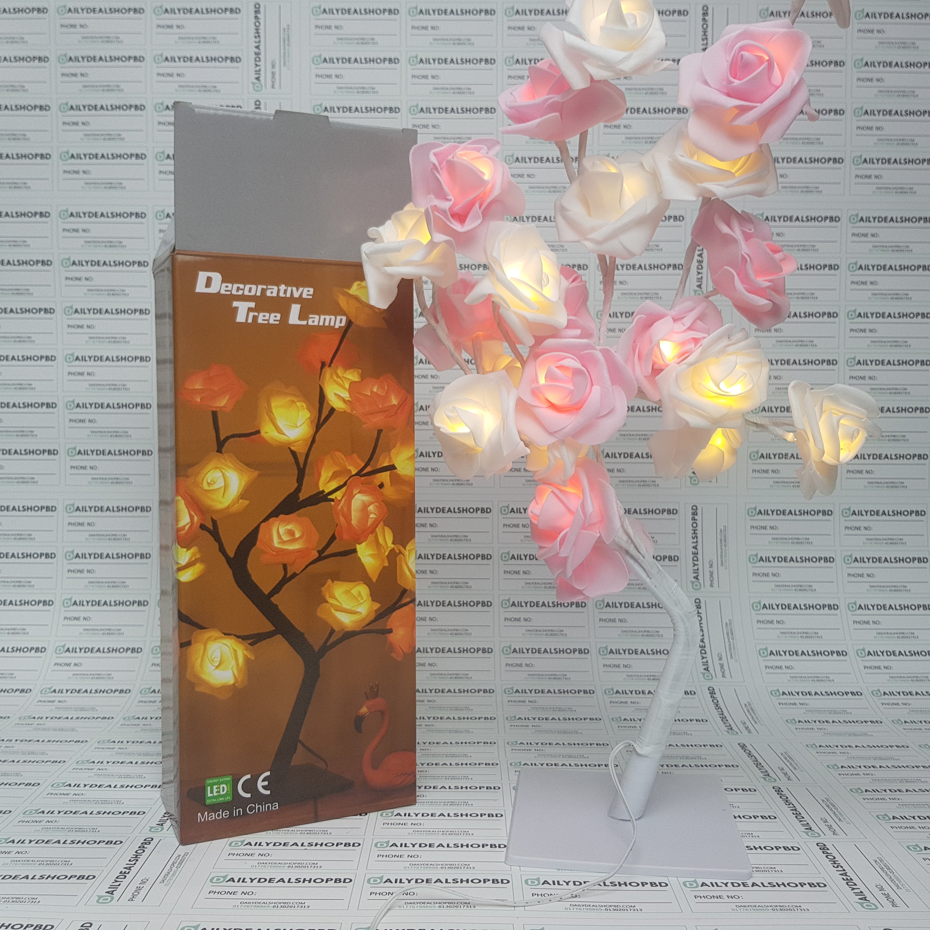 Decorative Rose Tree Lamp ( গোলাপের ট্রি লেম্প ) - ঘর ডেকোরেশন / প্রিয়জনকে গিফট করার জন্য বেস্ট আইটেম