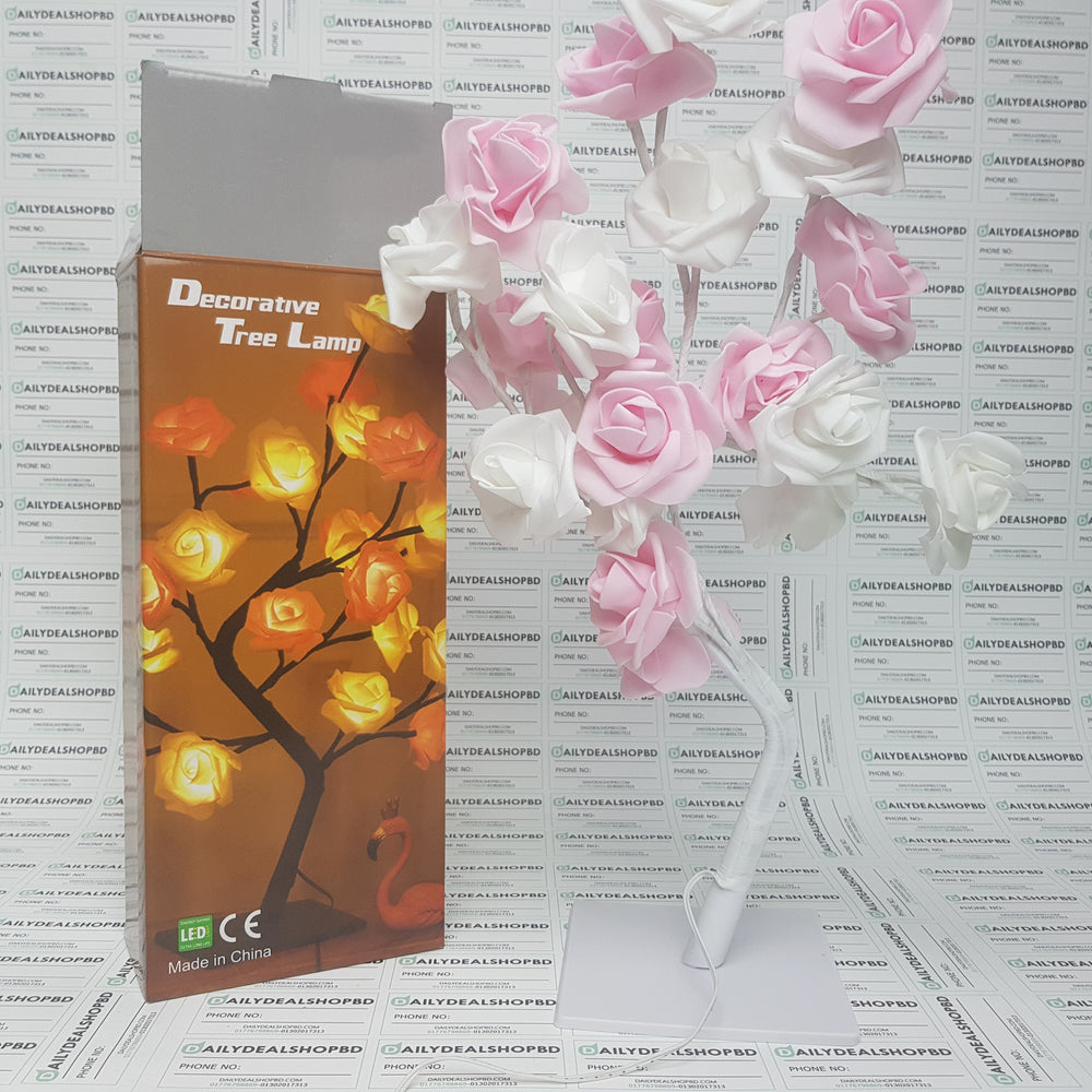 Decorative Rose Tree Lamp ( গোলাপের ট্রি লেম্প ) - ঘর ডেকোরেশন / প্রিয়জনকে গিফট করার জন্য বেস্ট আইটেম