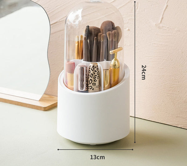 360° Rotate Mini Cosmetic Organizer - ( প্রিমিয়াম মেকআপ ব্রাশ ও কসমেটিক অর্গানাইজার )