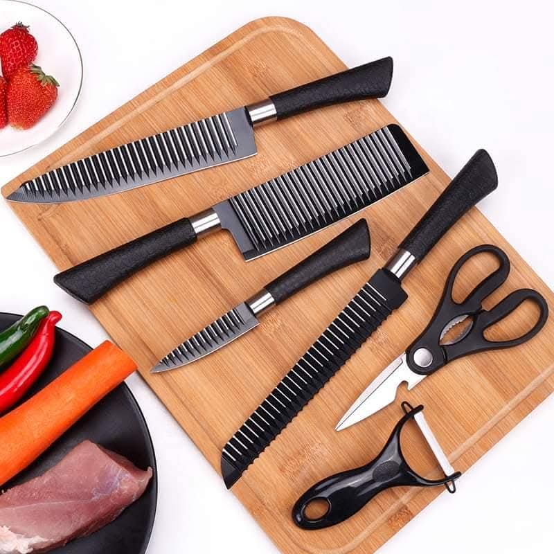 6 Pieces Knife Set - রান্নাঘরের দরকারি ৬ পিস এর চাকু সেট