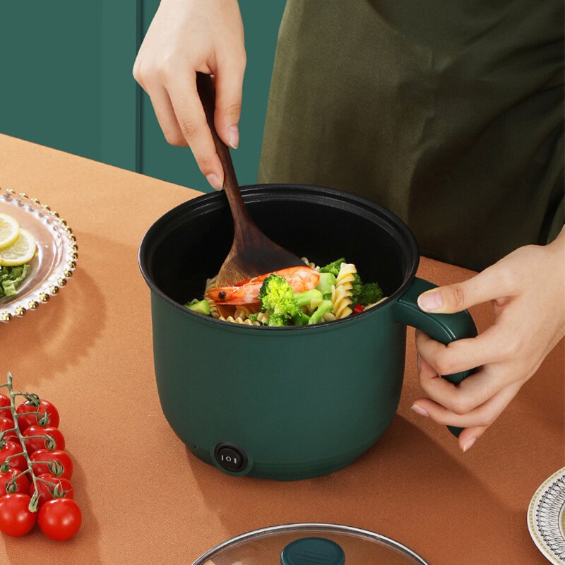 Nonstick Mini Portable Cooking Hotpot - Green - 1.8L - ১-২ জনের খাবার রান্নার জন্য উপযোগী