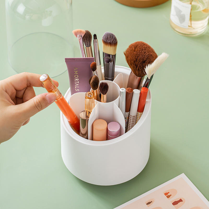360° Rotate Mini Cosmetic Organizer - ( প্রিমিয়াম মেকআপ ব্রাশ ও কসমেটিক অর্গানাইজার )