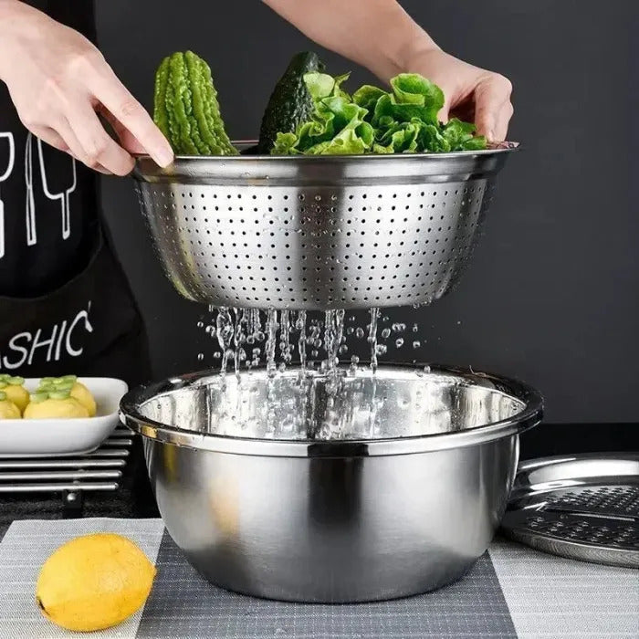 3-in-1 Vegetable Cutter with Drain Basket