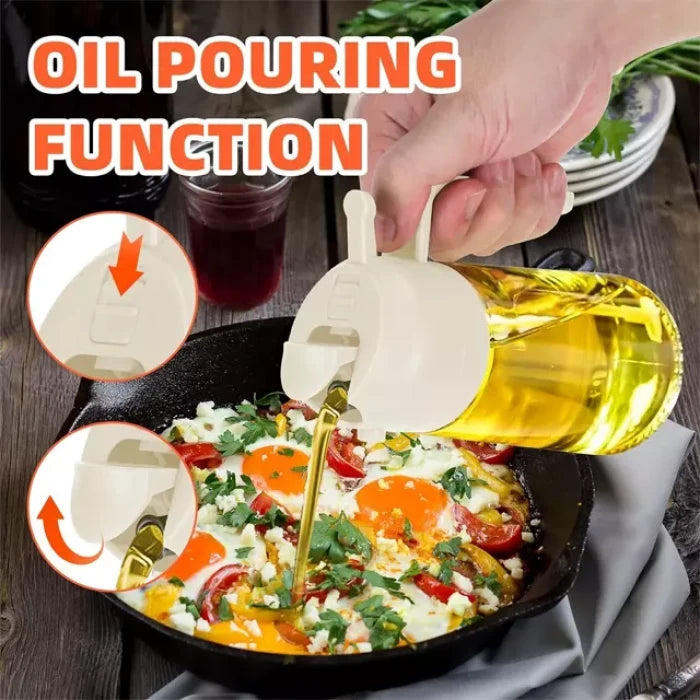 2 in 1 - Oil Dispenser And Sprayer Bottle- 500ml - ( তেল সংরক্ষণ , স্প্রে , ঢালার ও  এর বোতল ) - ১ পিস বোতল