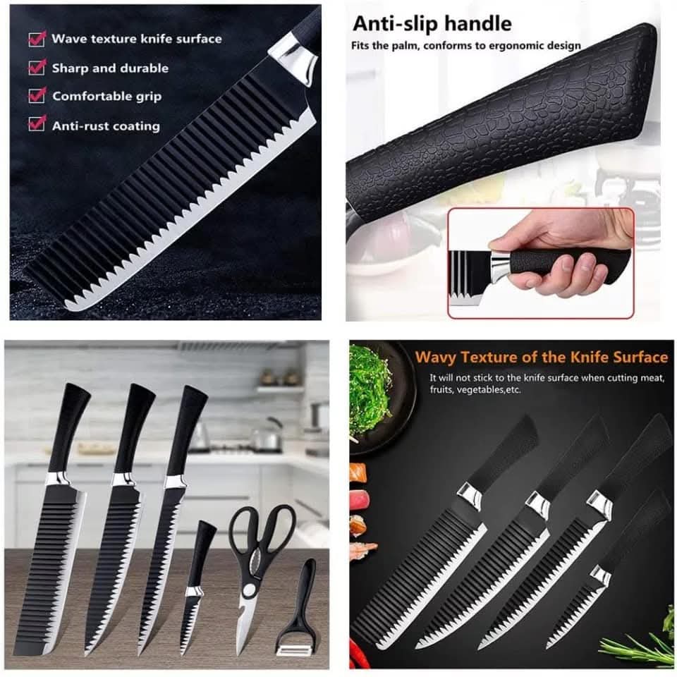 6 Pieces Knife Set - রান্নাঘরের দরকারি ৬ পিস এর চাকু সেট