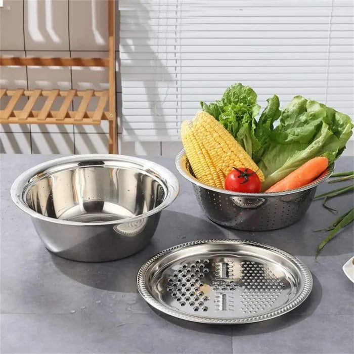 3-in-1 Vegetable Cutter with Drain Basket