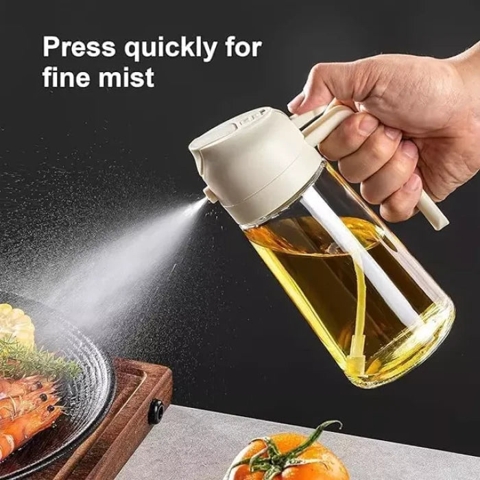 2 in 1 - Oil Dispenser And Sprayer Bottle- 500ml - ( তেল সংরক্ষণ , স্প্রে , ঢালার ও  এর বোতল ) - ১ পিস বোতল