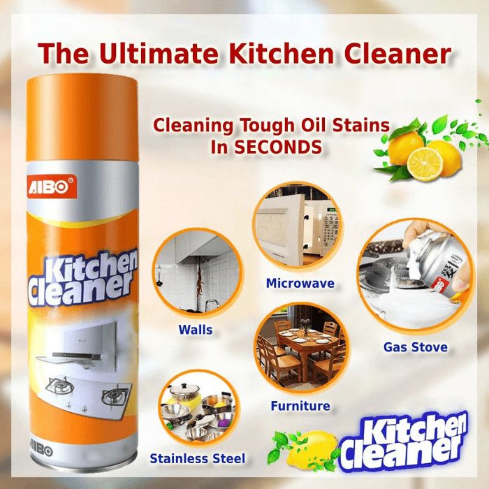 (1 Pcs)  Kitchen Cleaner Spray Foam - 500ml । শক্তিশালী ফোম ফর্মুলা, যা সহজেই তেল-চিটচিটে ময়লা ও দাগ দূর করে!