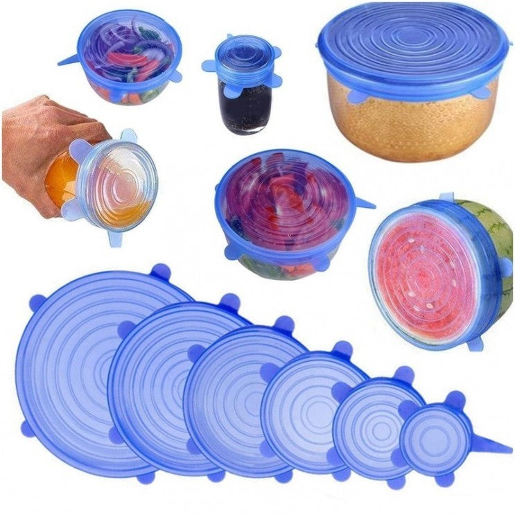 6 Pis Silicone Food Lid