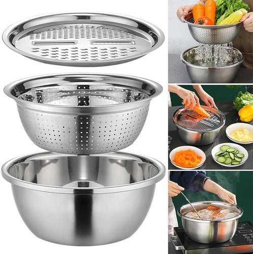 3-in-1 Vegetable Cutter with Drain Basket