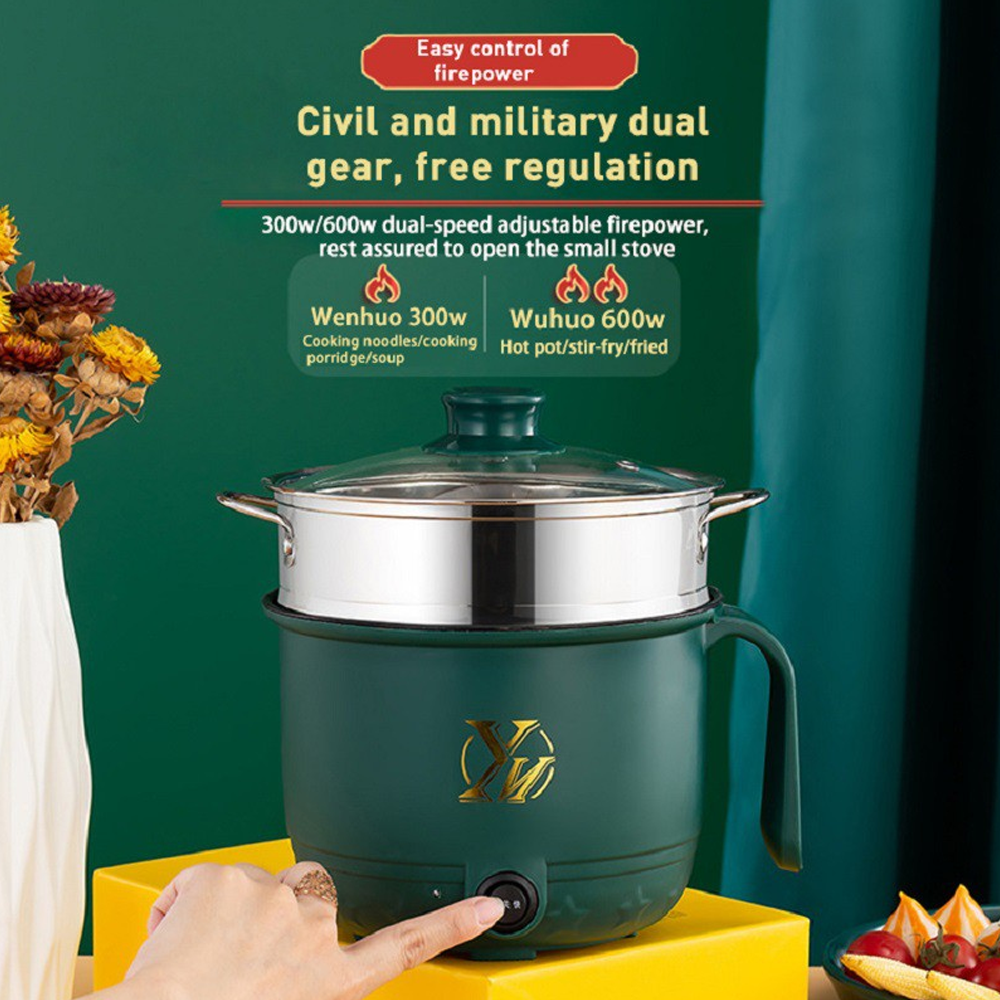 Nonstick 💥🔥Mini Electric Multi Cooker Pot.🍲 - Green - 1 L - ১ জনের খাবার রান্নার জন্য উপযোগী