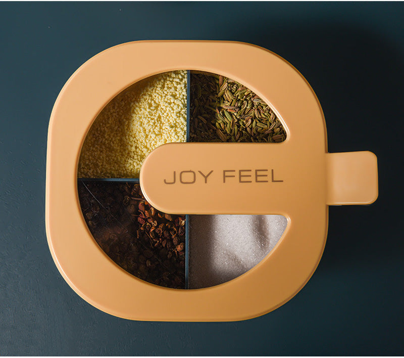 Four Grid Salt Jar Seasoning Box - মসলা বক্স ৪ খোপের