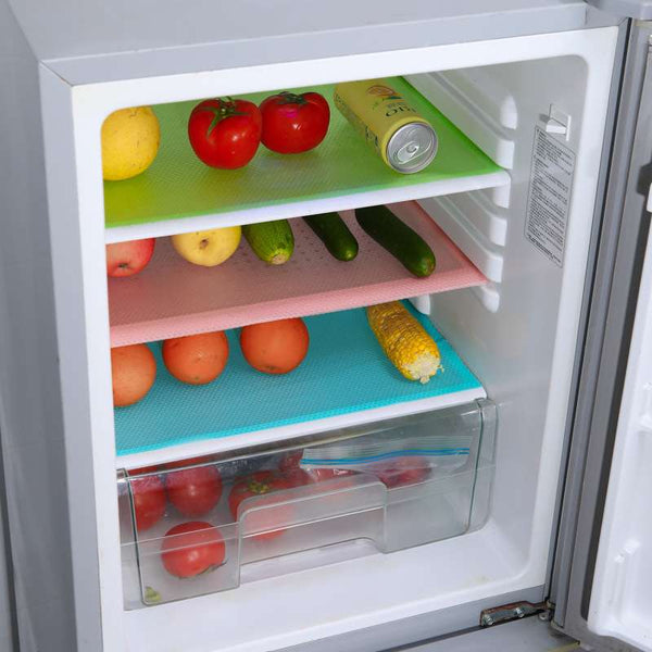 Washable Nonslip Refrigerator Mat - 4pcs Set । ( রেফ্রিজারেটর নন-স্লিপ ফ্রিজ ম্যাট  - ৪ পিস এর সেট ) - র‍্যান্ডম কালার