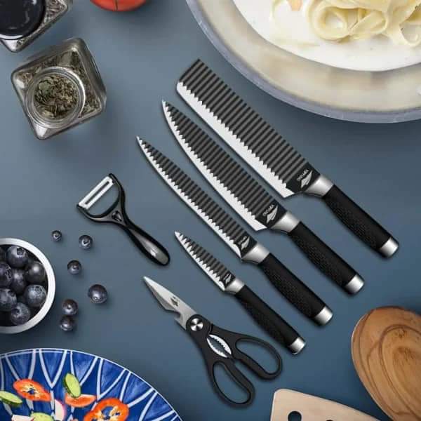 6 Pieces Knife Set - রান্নাঘরের দরকারি ৬ পিস এর চাকু সেট