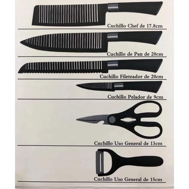 6 Pieces Knife Set - রান্নাঘরের দরকারি ৬ পিস এর চাকু সেট