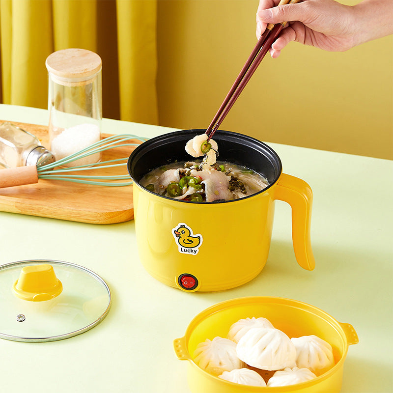 Nonstick Mini Portable Cooking Hotpot - Yellow - 1.8L - ১-২ জনের খাবার রান্নার জন্য উপযোগী ( 📢 অফার প্রাইজ ২ দিনের জন্য  )