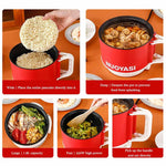 Nonstick Mini Portable Cooking Hotpot - 1.5L - ১-২ জনের খাবার রান্নার জন্য উপযোগী