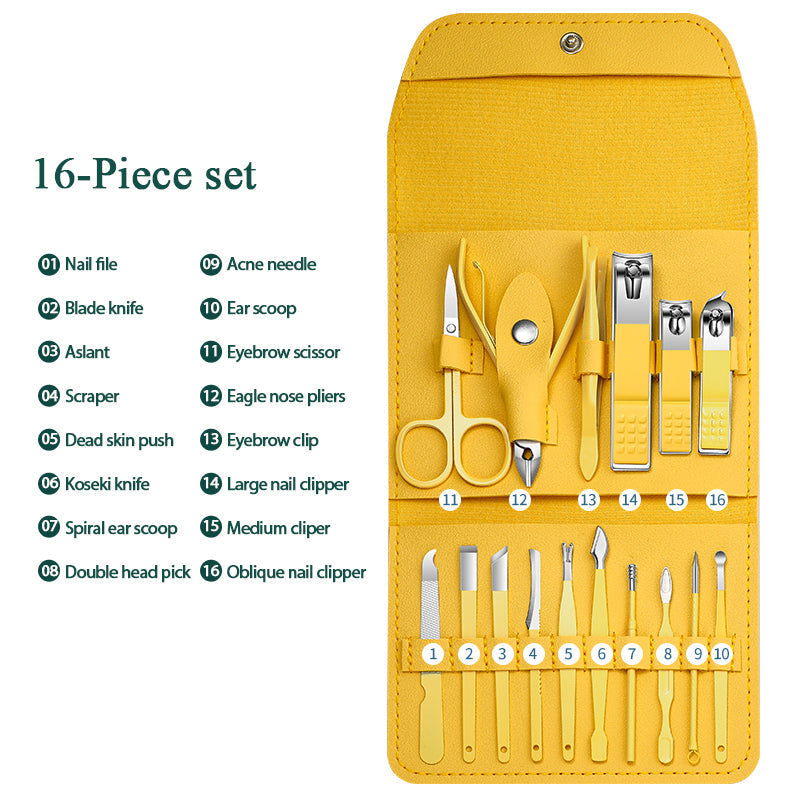 Stainless Steel Nail Cutter Tool Set 16pcs/set ( নেইল কাটার সেট - ১৬ পিস আইটেম আছে এই সেট টি তে )