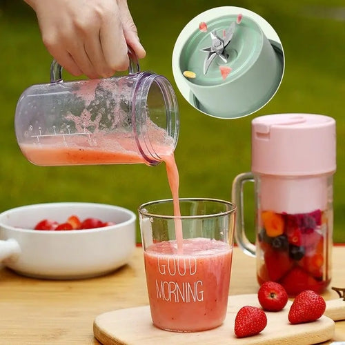 2 In 1 Mini Portable Usb Rechargeable Cup Juice Blender