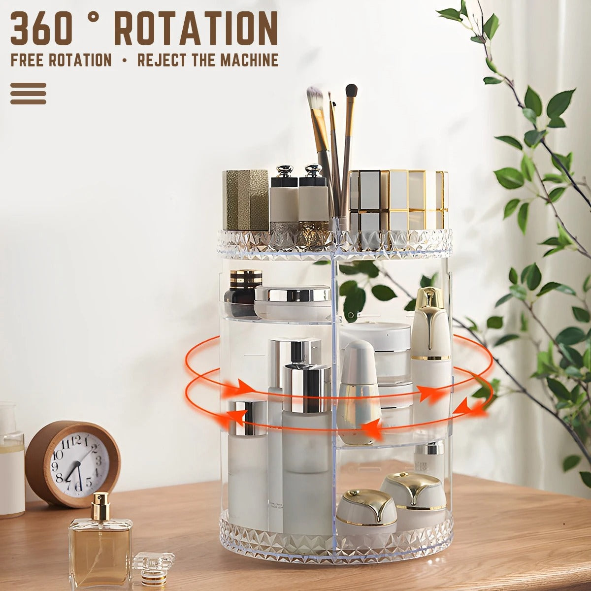 360° Acrylic Makeup & Cosmetics Organizer ( ৩৬০ ডিগ্রি মেকআপ ও কসমেটিক্স অরগানাইজার )
