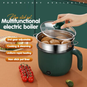 Nonstick Mini Portable Cooking Hotpot - 1.8L - ১-২ জনের খাবার রান্নার জন্য উপযোগী - Green
