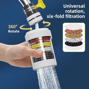 360 Degree Rotatable 6 Layers Water Filter Tap - 💧 ঘরের কলের পানিকে করুন আরও পরিষ্কার ও নিরাপদ