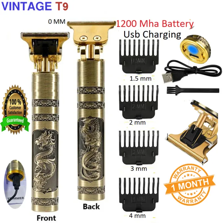 Vintage T9 Professional Hair Trimmer | ✂️ এখন ঘরেই পান সেলুনের মতো নিখুঁত ট্রিমিং! ( ১ পিস )