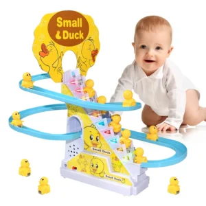Small Duck Slide Toy Ducks 9 Pcs - AC / DC ভার্শন - ( ৯ পিস হাঁস থাকবে ) দুই মুড এ চালাতে পারবেন।  ( ব্যাটারি + ডিরেক্ট মোবাইল এর চার্জার / পাওয়ার ব্যাংক দিয়ে চালাতে পারবেন )